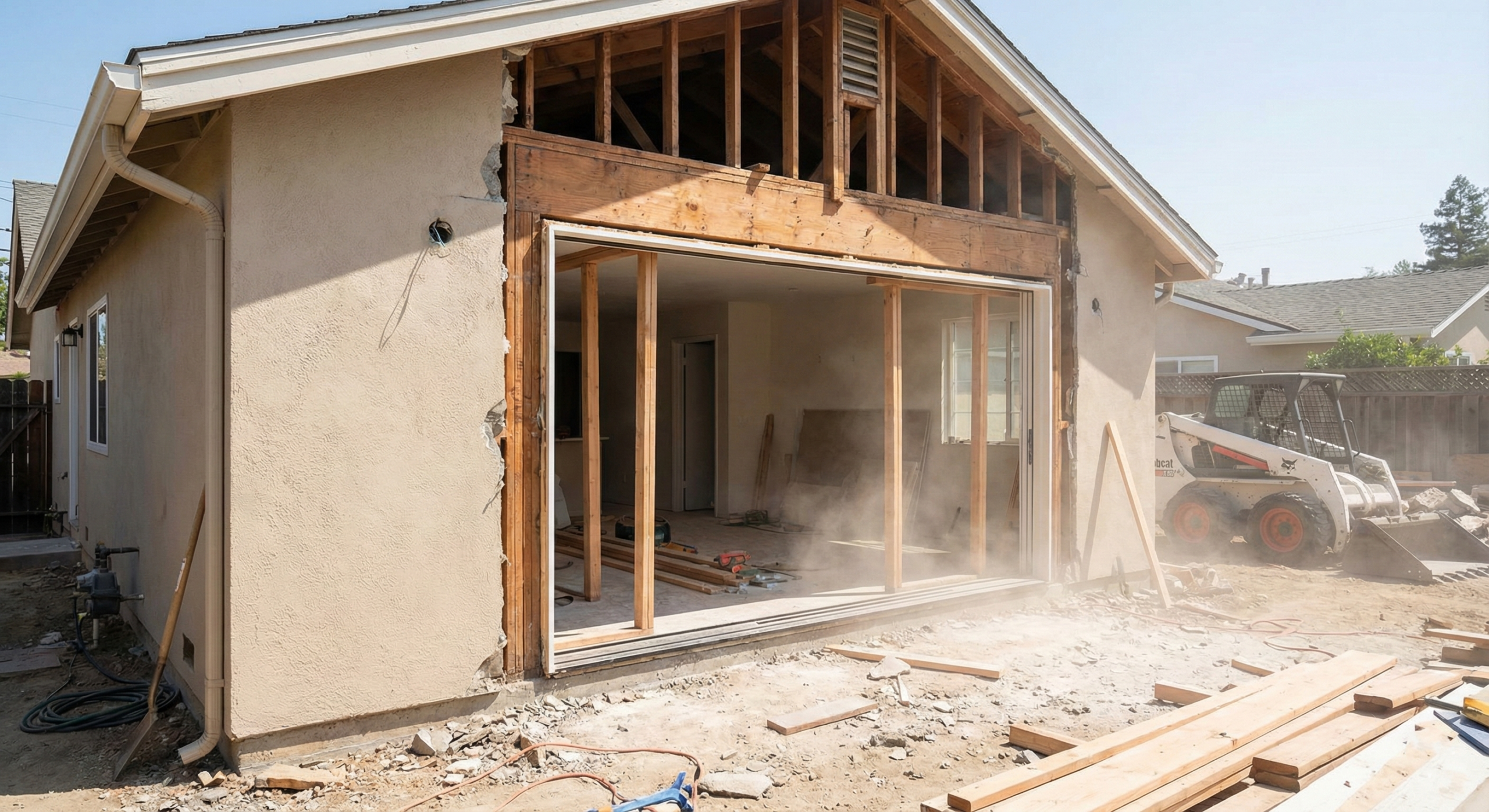 Structural wall cut for new door